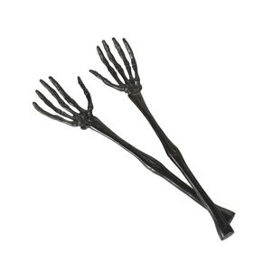 Skeleton Arms Metal Salad Tongs Servers Gun Metal Halloween Goth